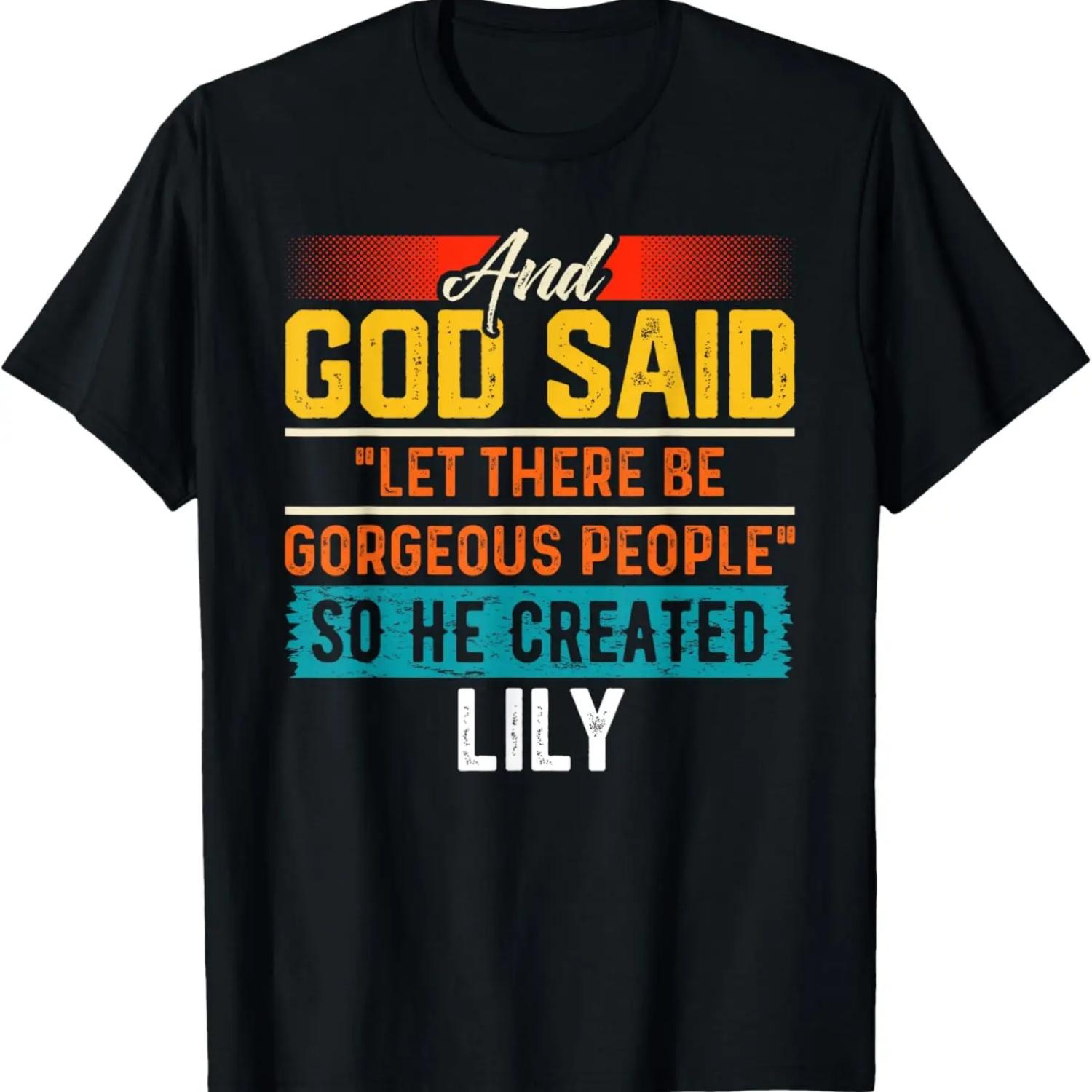 И Бог сказал, так Он создал ЛИЛИ Футболка Имя Смешная футболка ЛИЛИ XXXXXL чёрный