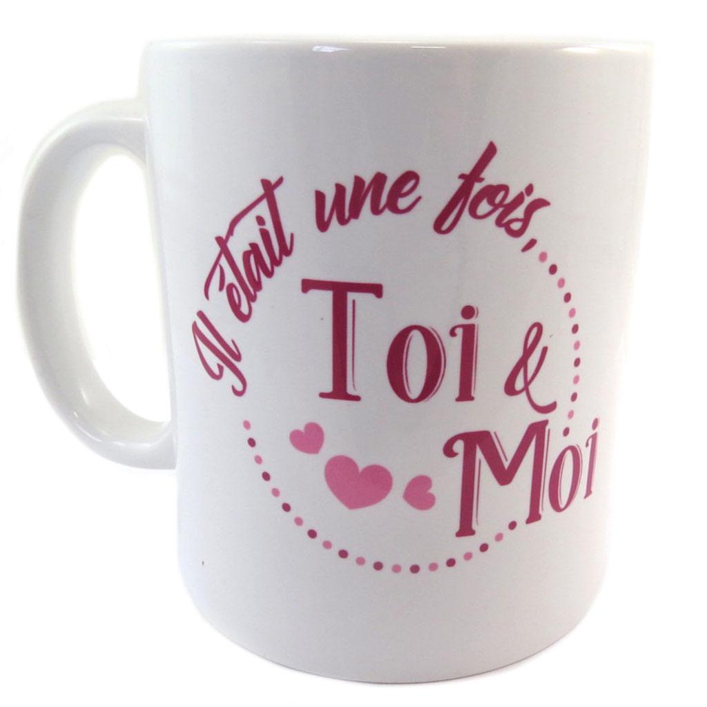 Сокровища Лили [P8516] - Керамическая кружка «Сообщения» (Однажды ты и я) ярко-розовый